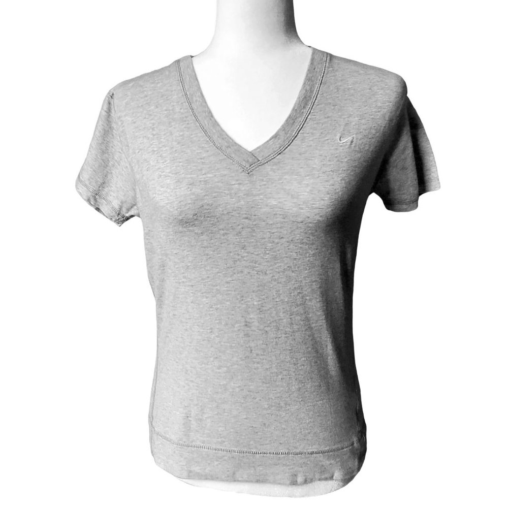 Nike Athletic Short Sleeve Tee Women's Medium Light Gray 127501-050